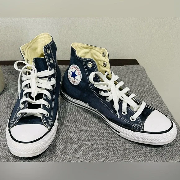 Classic Navy High-Top Sneakers - Picture 2 of 3